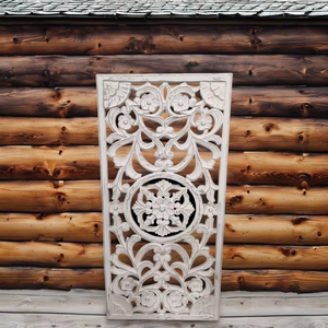 งานแกะสลักไม้ MDF รูปทรงสี่เหลี่ยมผืนผ้า ลายดอกไม้แบบดั้งเดิม 3 มิติ คุณภาพสูง ทำมือ สไตล์บ้านไร่ สำหรับตกแต่งผนังบ้าน - Product Image 5