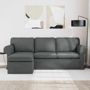 Divano in tessuto grigio scuro 215 x 138 x 80 cm, mobile da soggiorno - Product Image 3