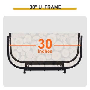 30in Rustproof Firewood Rack Indoor Outdoor Storage Holder Stable <b>Log</b> <b>Decor</b> Organiser for Fireplaces Fireplace Sets Accessories - Product Image 5