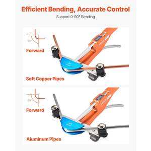 Kit de pliage de tubes compact 1/4 7/8 pouces, outil de pliage manuel à cliquet, 7 matrices en alliage d'aluminium, outils CVC pour la climatisation en cuivre - Product Image 3