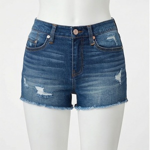 Cotton <b>Button</b> Closure Breathable Denim Shorts For Women Female Booty <b>Jeans</b> Adult Girls Customized Color Streetwear Fit - Product Image 1