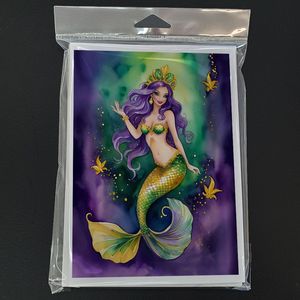 Sirène Mardi Gras Lunatique A7 Cartes Vierge Lot de 8 avec Enveloppes 5x7 Cartes de Vœux Taille - Product Image 3