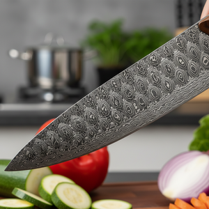 Couteau de Chef Premium 8 Pouces en Acier Japonais 67 Couches Damas avec Manche en Bois de Rose pour Vente en Gros et Logo Personnalisé - Product Image 3