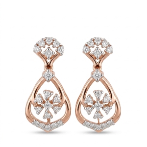 Women's Round Diamond Earrings | 9K Rose Gold | Lab Grown & Natural Diamond - Product Image 4