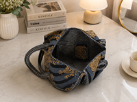 Sac de voyage sportif et décontracté en coton floral gris léger de luxe, écologique, durable et grande capacité
