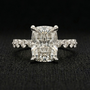 Fine 14k White Gold Diamond Engagement <b>Wedding</b> Band <b>Ring</b> Prong Setting IGI Certified Elegant Simple Design for Timeless Jewelry - Product Image 1