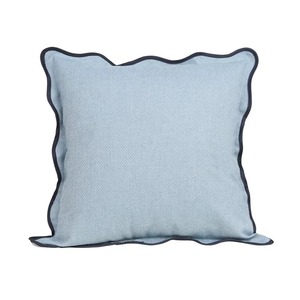 Solid <b>Color</b> Cotton Cushion Cover Square Shape Ruffle Edge <b>Envelop</b> Closure Breathable Home Use 100% Cotton Pillow Case - Product Image 2