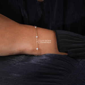 Pulsera de Cadena de Plata S925 de Lujo con Diamante Cultivado en Laboratorio, Redondo, 0.52 Quilates, Calidad VS EF, Regalo de Joyería para Mujer, Uso Diario y para Fiestas - Product Image 2