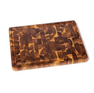 Planche à découper en bois d'acacia à grain transversal, mosaïque, avec rainure pour jus, pour HORECA, restaurant, OEM, sur mesure, Vietnam - Product Image 1