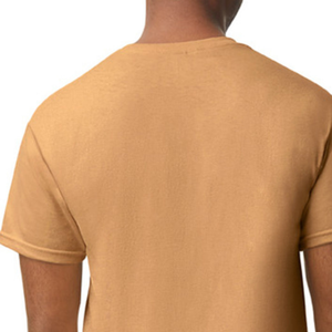 เสื้อยืดผู้ชายสีทองสำหรับผู้ใหญ่ ผ้าฝ้ายพรีเมียม คอกลม แขนสั้น สไตล์ลำลอง เสื้อเปล่าสำหรับสกรีนโลโก้ ขายส่งเสื้อผ้า - Product Image 4