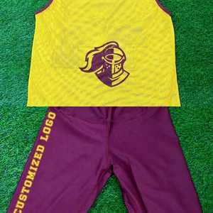 Custom Unisex Lacrosse Pinnie Set Mesh Training <b>Bib</b> Compression Shorts Paddling Team Practice Wear Sublimation Uniform Front - Product Image 6