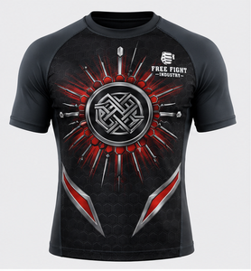 King of Rings Boxing <b>Compression</b> <b>Shirt</b> <b>Men</b> Full Sleeve UPF50 Anti-Bacterial Quick Dry Rash Guard Purple Gray Sublimation Print - Product Image 3