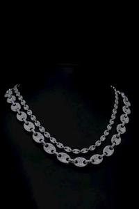Luxury Moissanite Double Layer Oval Link Necklace 925 Silver <b>Iced</b> <b>Out</b> <b>Chain</b> Statement Jewelry Hip Hop Gift For Men Women Style - Product Image 5