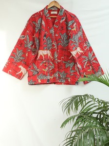 100% Cotton Bath Robe Beach Kimono Dressing Gown <b>Cardigan</b> Floral Winter V-neck Drawstring Closure Breathable Quick Dry - Product Image 2