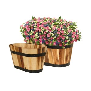 Jardinière ovale en bois d'acacia, écologique, durable, moderne, pour la maison, l'intérieur/l'extérieur, le jardin, fabriquée au Vietnam - Product Image 2