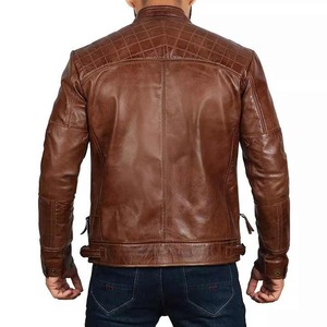 Men's Autumn Coated Leather Varsity <b>Jacket</b> with Stand Collar Hooded <b>Slim</b> <b>Fit</b> Breathable - Product Image 2