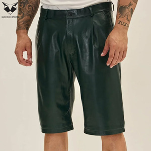 Trendy Solid Genuine Leather Men's Canvas Mid Shorts Stylish Streetwear Fashion Casual Wear High Quality Soft Design Waterproof - Product Image 3