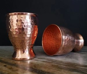 Copper Cocktail Glass Tumbler Ayurvedic Drinking Water Cup Handmade Metal <b>Drinkware</b> - Product Image 1