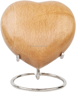 แฮนด์เมดที่กําหนดเองไม้รูปหัวใจ Urn เสน่ห์เพลิงศพสําหรับเถ้าสัตว์เลี้ยงมนุษย์ เหมาะสําหรับผู้ใหญ่และทารกพร้อมขาตั้งทองเหลือง - Product Image 1