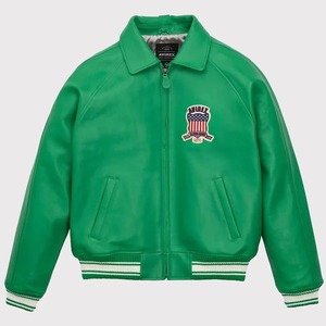 Blouson en cuir militaire USA Edition - Vert Icône - Product Image 1