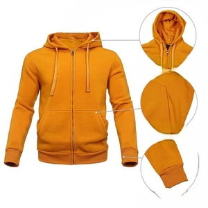 Ensemble complet de survêtement streetwear pour homme, couleur personnalisable, tendance, avec veste zippée et pantalon assorti, 100% coton uni - Product Image 5
