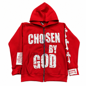 Custom Heavyweight Royal Blue Zip Up Hoodie Oversized Streetwear French Terry Cotton Fleece Graphic Printed Hoodie - Product Image 3