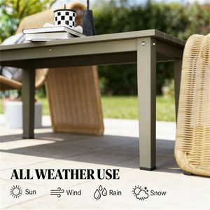 Tavolo da Pranzo Rettangolare Marrone per Esterni, Giardino e Terrazza (Solo Tavolo) - Product Image 4