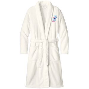 Peignoir en microfleece pour femmes Premium Jack and Jill, doux et moelleux, avec ceinture réglable et poches - Product Image 1