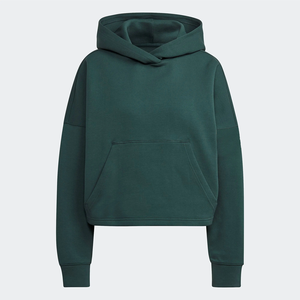 Sweat à capuche court léger en sherpa pour femme, haute qualité, pour l'hiver, décontracté, avec imprimé brodé sur le devant, teinture unie, automne - Product Image 4