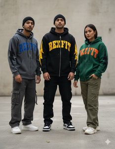 Sweats à capuche oversize streetwear de haute qualité en coton French Terry 500 GSM avec broderie effet vieilli – Fabricant leader de sweats à capuche zippés - Product Image 1
