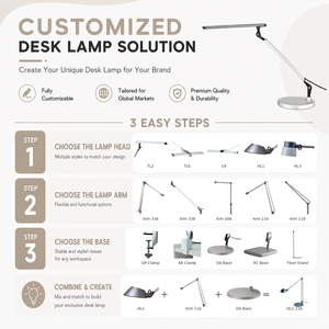 Lámpara de Lectura LED Moderna de Doble Brazo, Inspirada en el Estilo Halógeno Clásico, Ajustable, con Control Táctil, para Oficina, Hogar y Estación de Trabajo - Product Image 2