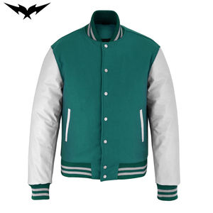 Chaqueta Universitaria de Béisbol Tipo Bomber Personalizada con Bordado, Chaqueta Universitaria de Poliéster para Hombre en Colores Sólidos - Product Image 1