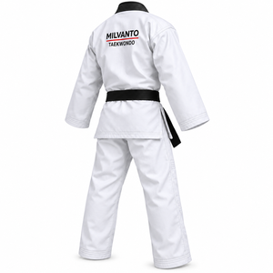 Uniforme de Taekwondo Bordado Personalizado, 450 GSM, Dobok de Artes Marciales, Traje de Karate Coreano para Entrenamiento y Competencia, Fabricante OEM ODM - Product Image 3