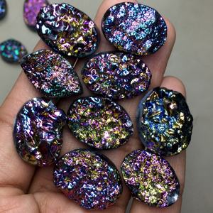 ดรูซี่เคลือบไทเทเนียมอัญมณีอัญมณีทรงหลวมทำแหวนและจี้ขายส่งราคาต่อกรัมธรรมชาติดี - Product Image 1