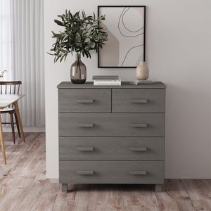 Credenza HAMAR grigio chiaro in legno massello pino 31.1 "x 15.7" x 31.5" - Product Image 1