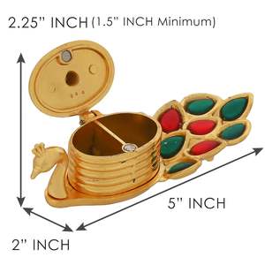 Caja de Madera Decorativa para Pooja con Diseño Tradicional, Marca Peacock Chopda - Product Image 3