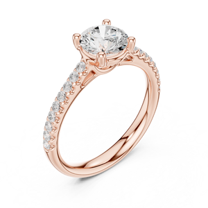 Bague de fiançailles classique en or 14 carats avec diamant rond de 1 carat cultivé en laboratoire, rapport IGI, qualité VVS VS DEF, pour anniversaire ou mariage - Product Image 2