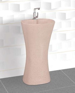 Lavabo de Pedestal de Cerámica Moderno Linum con Desagüe, Ecológico, para Uso Hospitalario, Lavamanos - Product Image 3