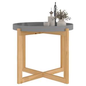 Mesa de centro pequeña gris de madera de ingeniería con madera de pino maciza, elegante y duradera - Product Image 3