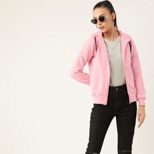 Sudaderas con capucha impermeables de algodón 100% para mujer, estilo oversize, con cremallera, a la moda, para otoño, teñidas lisas, bordadas, con bloques de color - Product Image 2