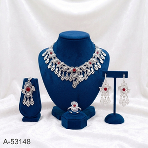 Premium Quality Necklace Set Combo – Gold & Silver Plated Jewelry with Earrings, Ring & Pendant - Product Image 6