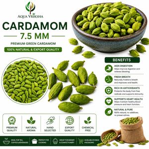AQUA VRIKSHA Premium 7.5 MM Green Cardamom Whole Elaichi Natural Export Quality Indian Spice for <b>Tea</b> Cooking & Bakery - Product Image 2