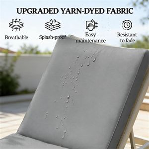 Cuscino di Ricambio per Sedia da Giardino in Due Pezzi, Grigio, per Esterni (Solo Cuscino) - Product Image 4