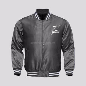 Blouson de baseball Varsity Letterman en satin avec logo personnalisé Blouson d'hiver tout temps Fabricant privé de conception de broderie - Product Image 5