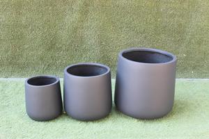 FRP Square Planter Set Modern Grey Matte Finish Lightweight Durable Fiberglass Pots for Garden Indoor Outdoor Home Office Decor - Product Image 2