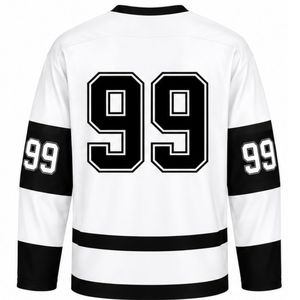 Maillot de hockey sur glace blanc pour hommes, manches longues, en polyester, pour équipe sportive, entraînement et match, vêtements de sport - Product Image 2
