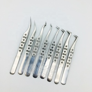 Venta al por mayor pinzas de acero inoxidable sostenibles mango de corazón pulido acabado punta puntiaguda para extensión de pestañas etiqueta privada ofrecida - Product Image 5