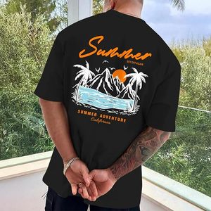 Camiseta Moderna para Hombre con Estampado Gráfico, Tela de Algodón Suave, Manga Corta, Estilo Casual Urbano, Cómoda para el Verano - Product Image 2