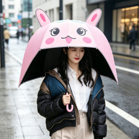 Parapluie Casque Dôme, Pare-soleil et Pluie Coupe-vent avec Vue Inaltérée, Cadeau Créatif pour Adulte pour les Trajets Quotidien et les Activités de Plein Air
