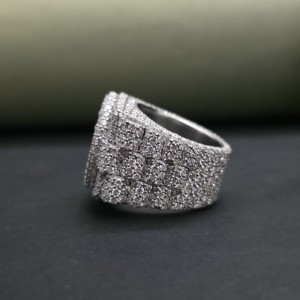 Anillo de Hip Hop con Diseño de Corona Completamente Cubierta de Moissanita Creada en Laboratorio, Certificado IGI, Chapado en Plata 925 y Acero Inoxidable, Última Tendencia - Product Image 4